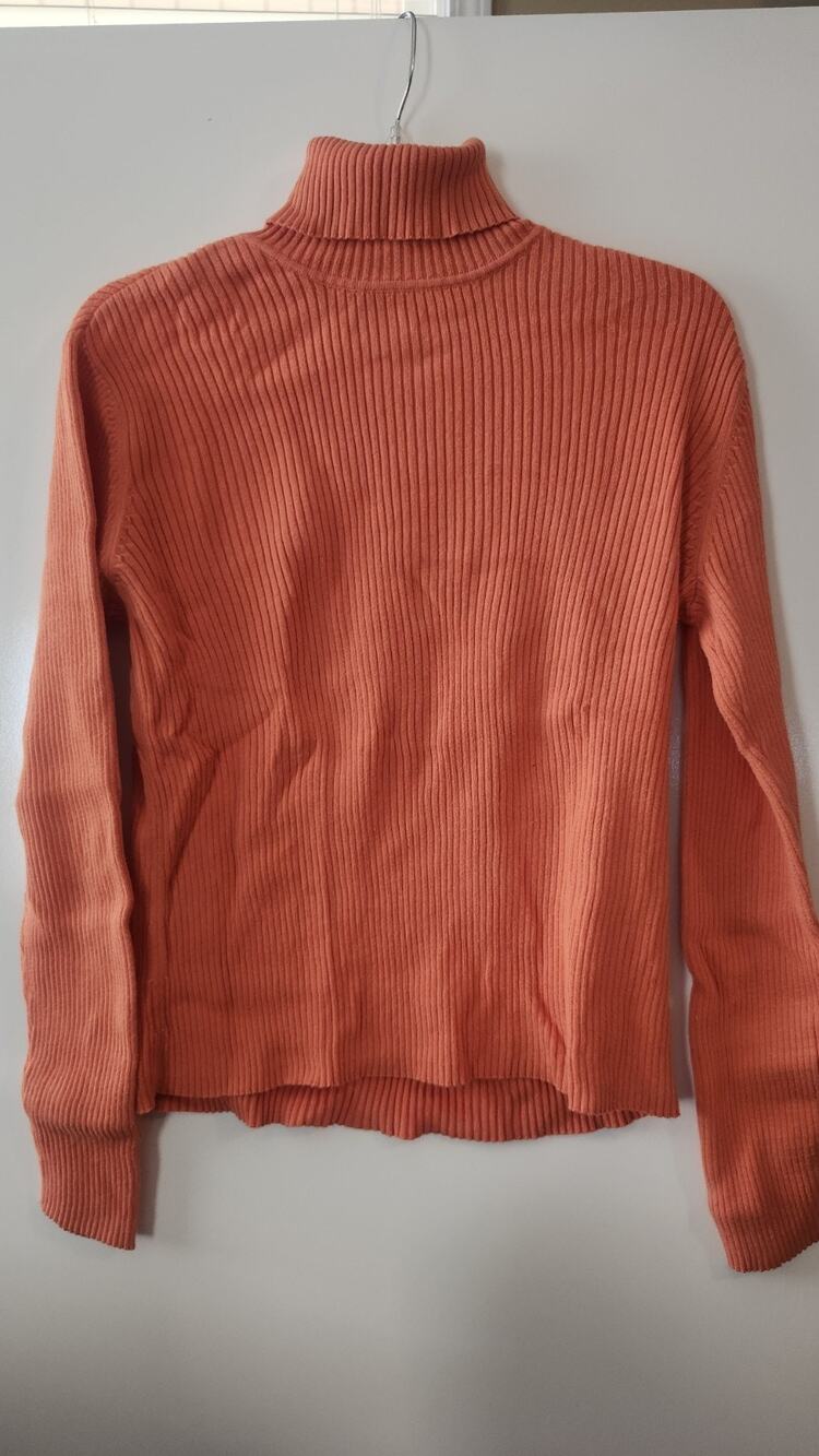 Vtg 90s Casual Corner Ribbed Turtleneck Sweater Womens M Made In UK Fall #315
